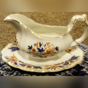 Dovedale Booths, Made in England, Vintage Gravy Boat & Under Plate